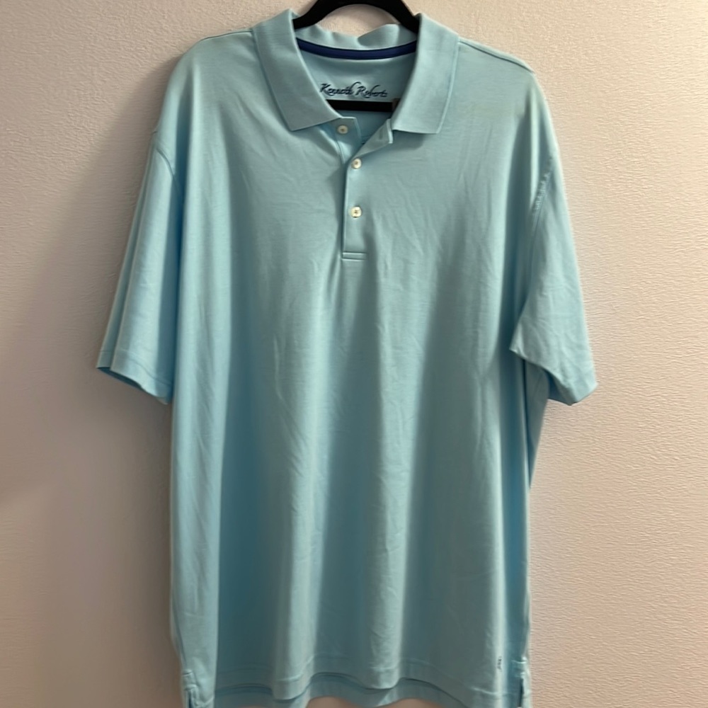 Kenneth Roberts Light Blue Polo Golf Shirt size XXL  NWT